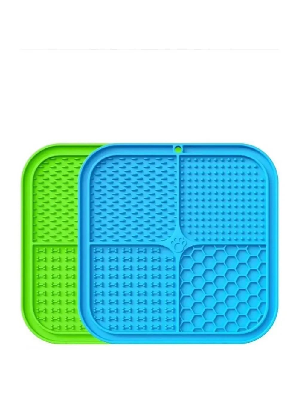 Dog Licking Mats 2pc Set Slow Feeder Lick Pads Suction Cup Base For Grooming Etc